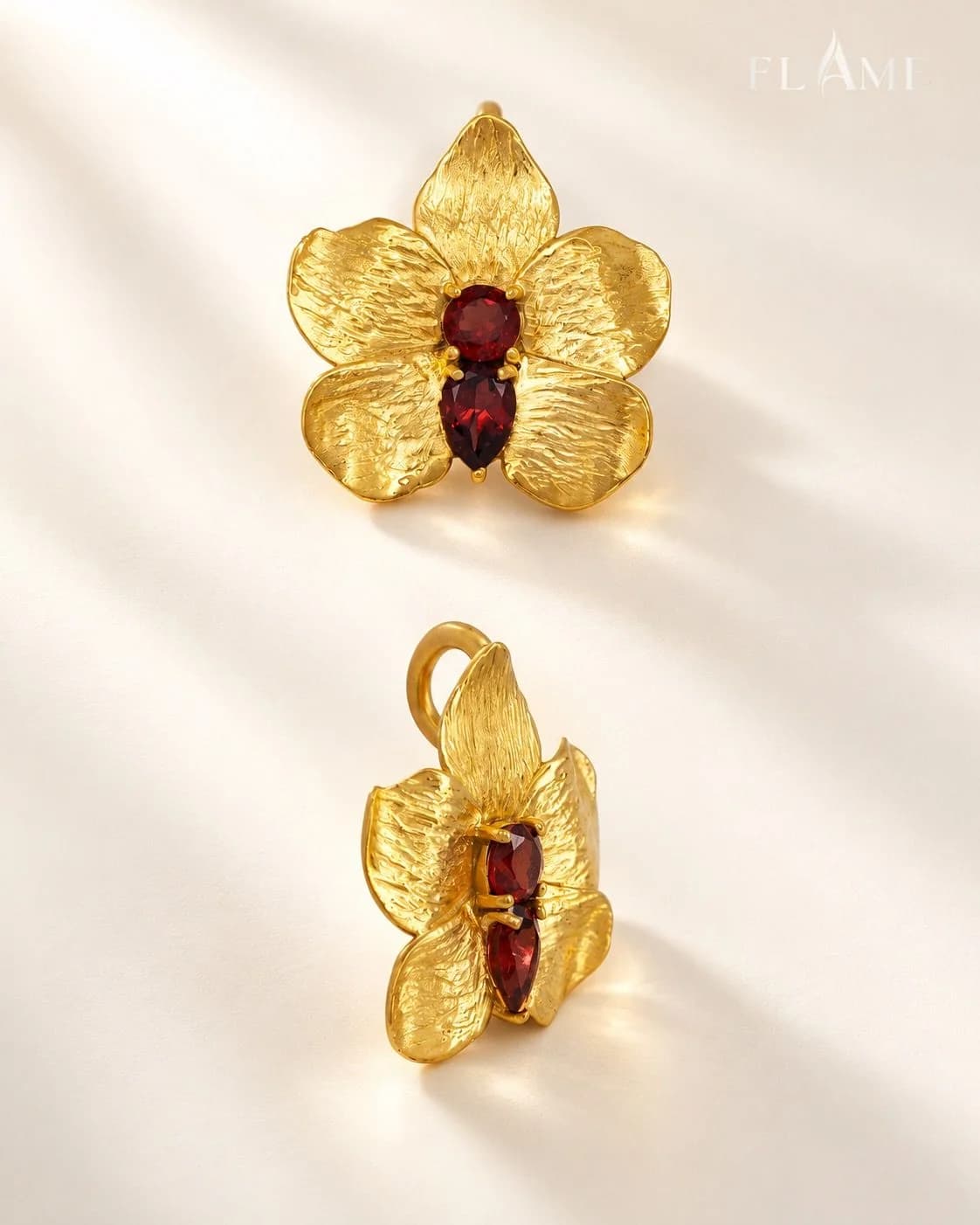 Flame Crimson Orchid Pendant